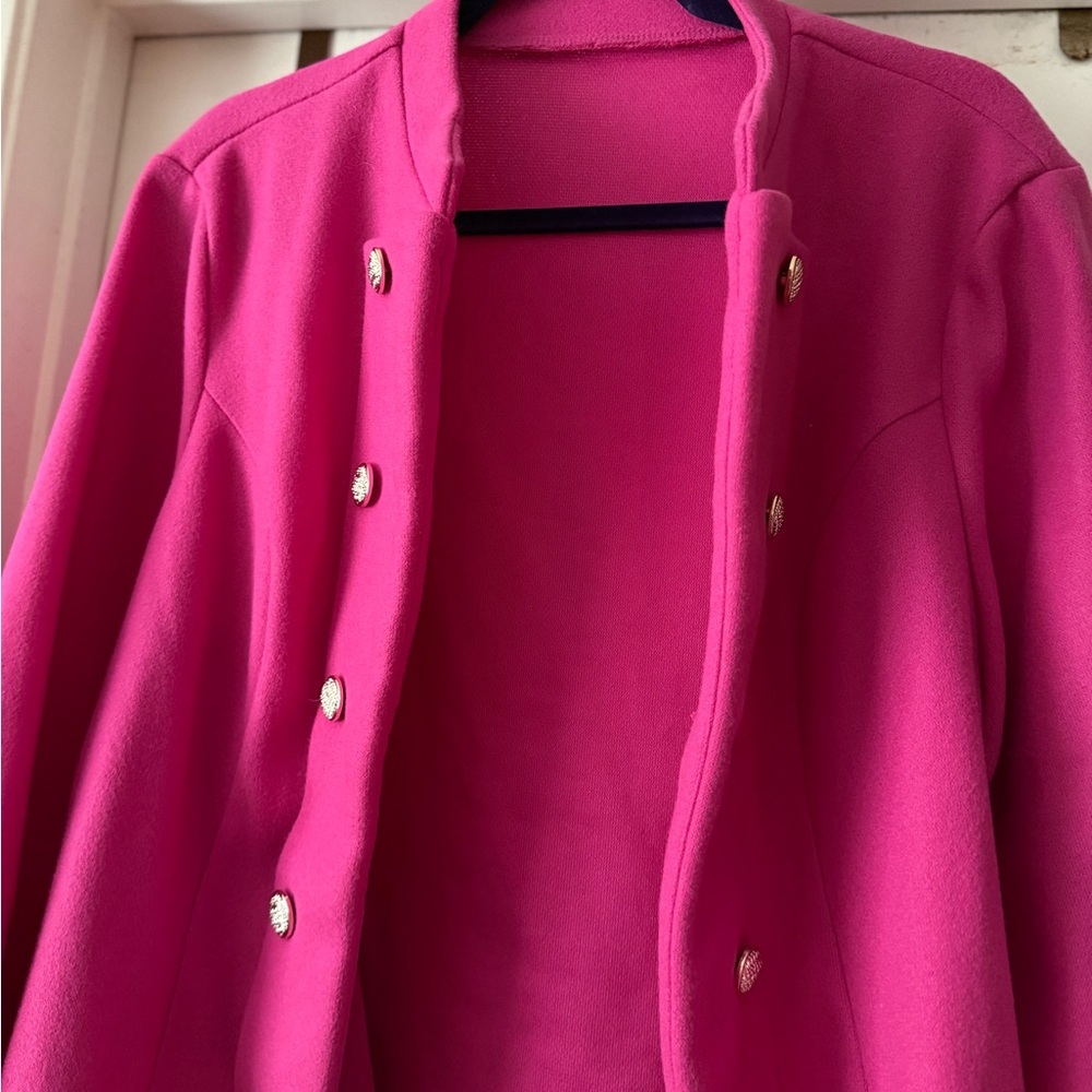 SHEIN Pink Blazer Structured Suit Jacket